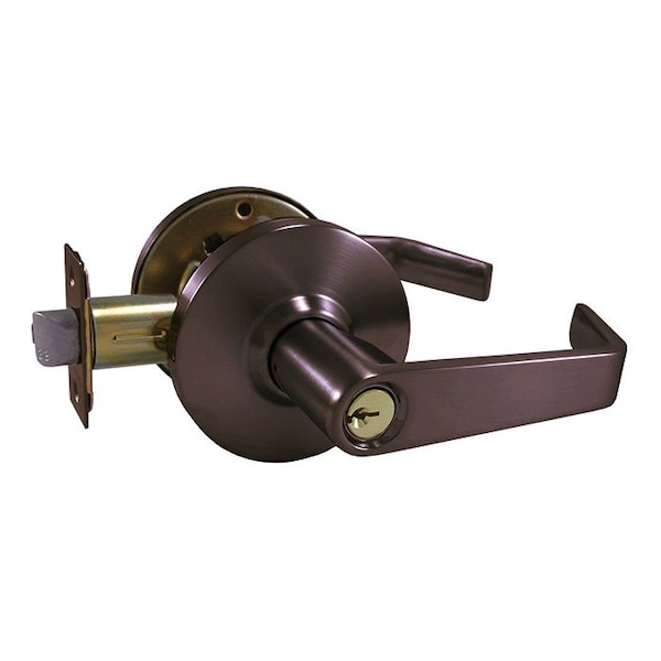 Design Hardware Grade 2 Cylindrical Lock, 86-Storeroom, F-Flat Lever, Round Rose, Oil Rubbed Dark Bronze, 2-3/4 DH-J-86-F-10B - main